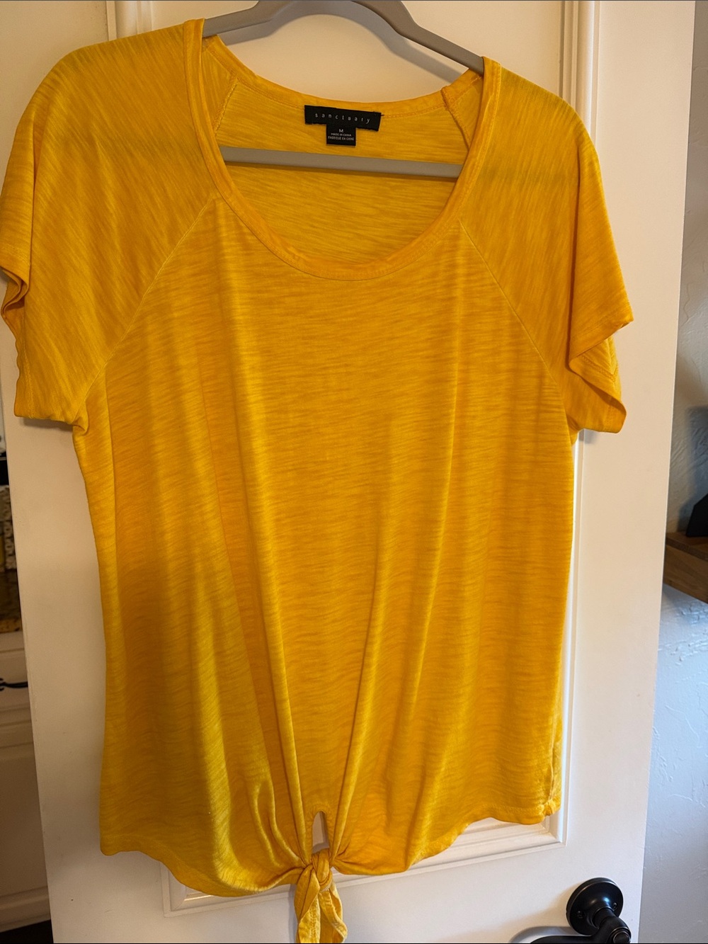 Sanctuary Yellow Short-Sleeve Tie-Front Tee